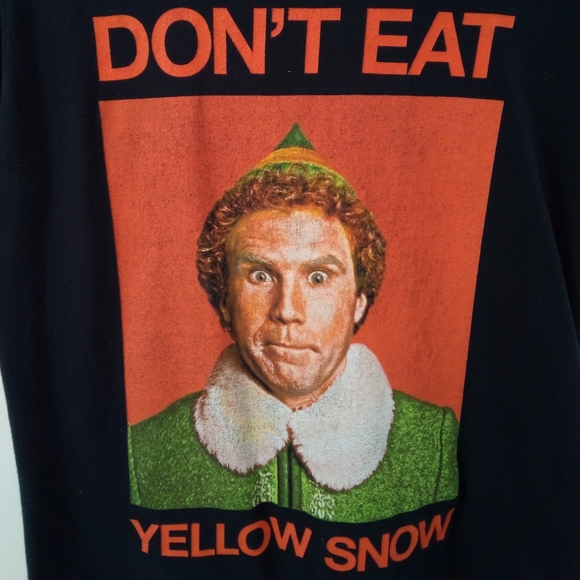 Elf Don't Eat Yellow Snow Ripple Junction 100% Cotton Christmas Movie M - Picture 5 of 5